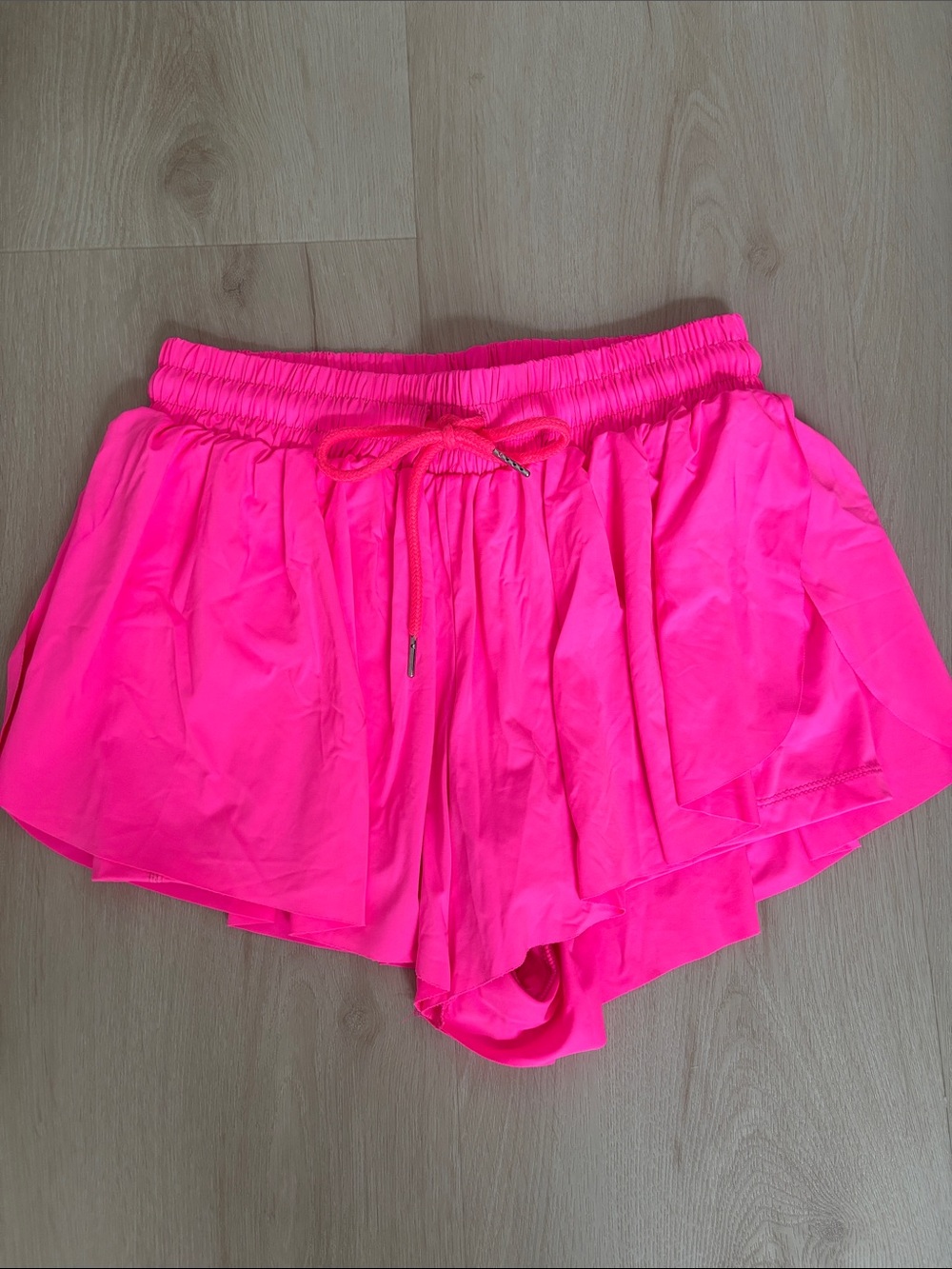 Worn Once Women's Neon Pink Flutter Shorts